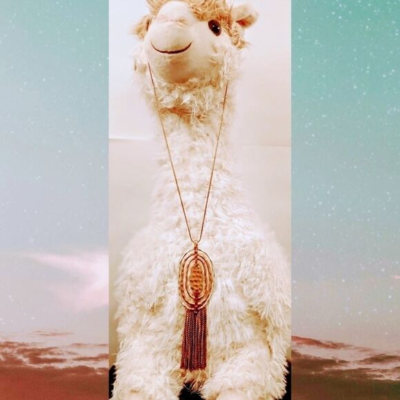 Woman's Gold Statement Necklace   - Picture 2 of 3